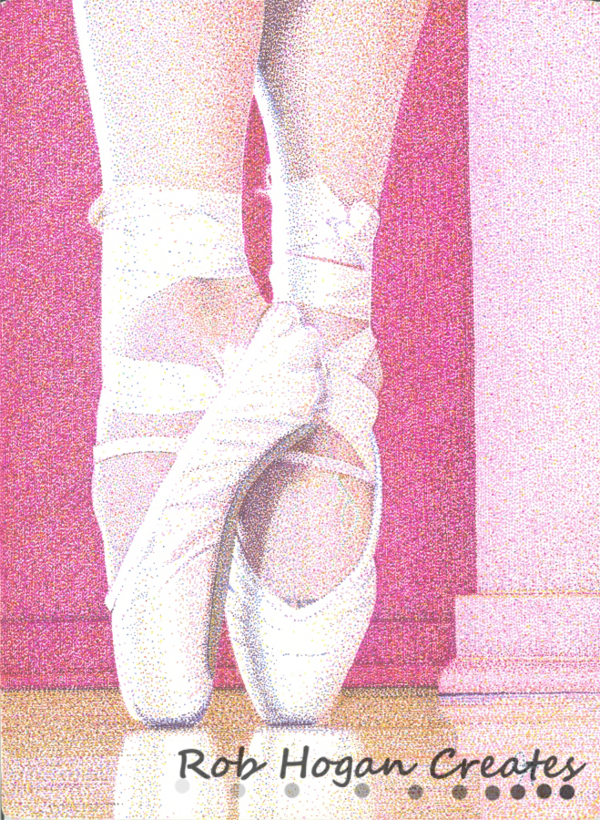 Rob Hogan, "Jessey on Pointe, 2011" Ink on Paper, 15 x 11 inches, 2011