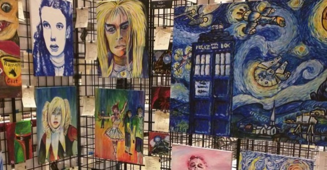 Rob's artwork on display at Capricon 2016 in Wheeling, IL.