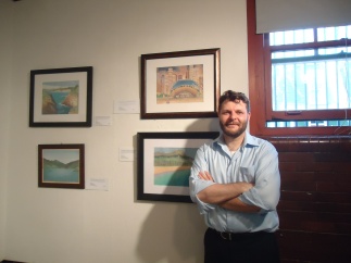 Rob at the Old Town Community Center for his solo show.